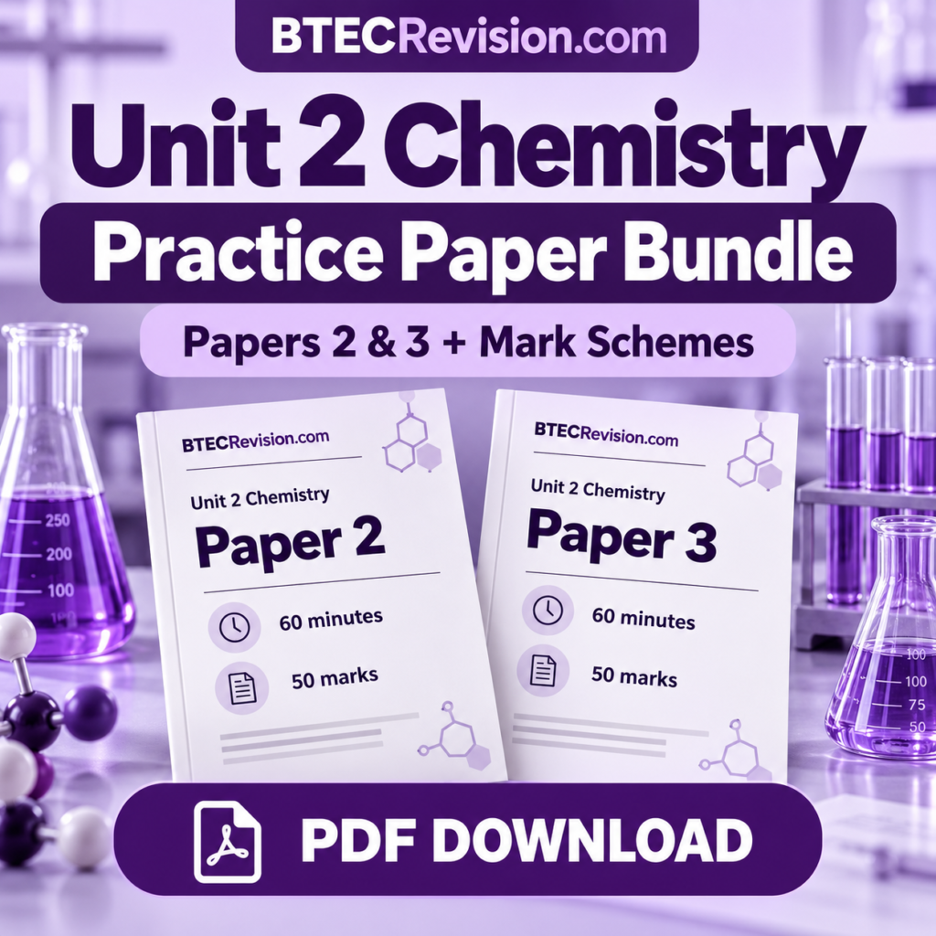 Unit 2 Chemistry practice paper bundle — Papers 2 and 3 with mark schemes, PDF download